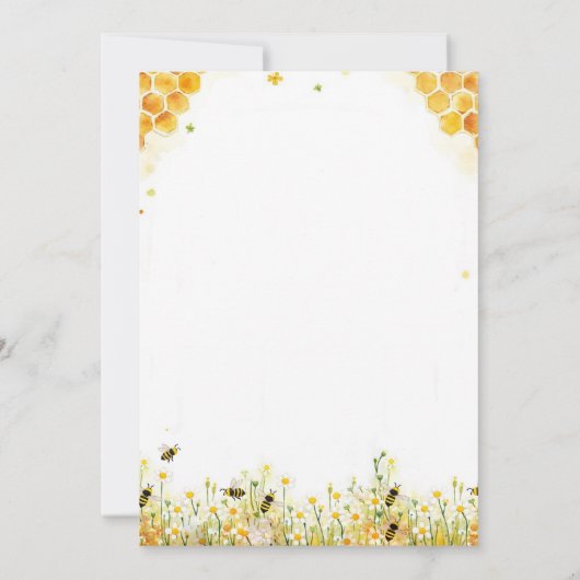 Little Honey Wildflowers Arch Summer Baby Shower Einladung (Rückseite)