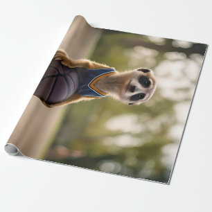 Little Hoop Star: Baby Meerkat Holding Basketball Geschenkpapier