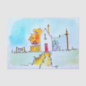 Little House With Washing Seidenpapier (Vorderseite)