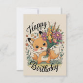 Little Hübsch Fox Geburtstag Karte (Vorderseite)