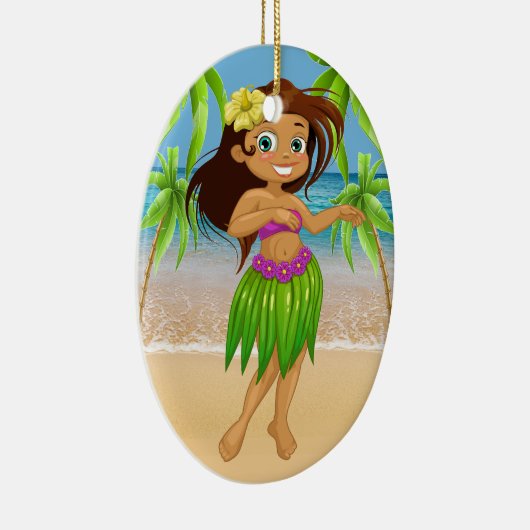 Little Hula Dancer Keramik Ornament (Rechts)