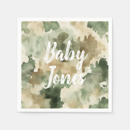 Little Hunter Duck Hunting Camo Boy Baby Shower Serviette