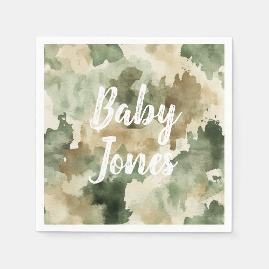 Little Hunter Duck Hunting Camo Boy Baby Shower Serviette (Vorderseite)