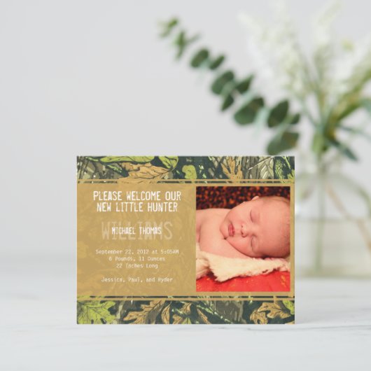 Little Hunter | Geburtsankündigung Ankündigung (Stehend Vorderseite)