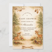 Little Hunter Woodland Deer Baby Shower Einladung (Vorderseite)