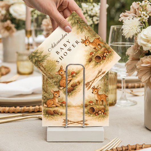 Little Hunter Woodland Deer Baby Shower Serviette