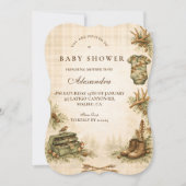 Little Hunter Woodland Keepsake Baby Shower Einladung (Vorderseite)