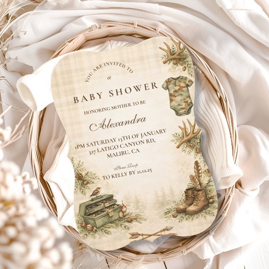 Little Hunter Woodland Keepsake Baby Shower Einladung