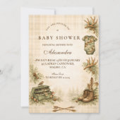 Little Hunter Woodland Keepsake Baby Shower Einladung (Vorderseite)