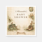 Little Hunter Woodland Keepsake Baby Shower Serviette (Vorderseite)