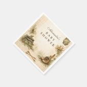 Little Hunter Woodland Keepsake Baby Shower Serviette (Ecke)