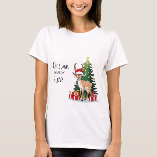 Little Ibex Wear Santa mit 'Christmas T-Shirt (Vorderseite)