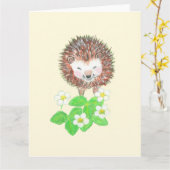 Little Igel & Wild Erdbeeren Blume Karte (Gelbe Blume)