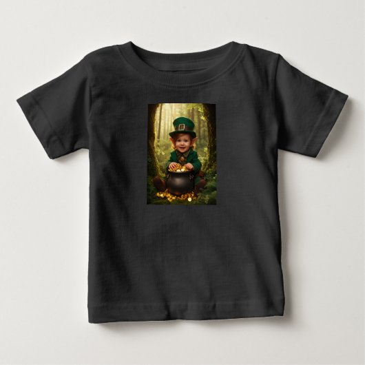 Little Irish Leprechaun & Gold Cauldron Baby T-shirt (Vorderseite)