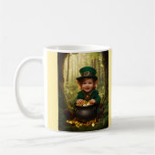 Little Irish Leprechaun & Gold Cauldron Kaffeetasse (Links)