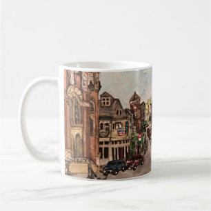 Little Italy, Cleveland Ohio Painting on a Tasse