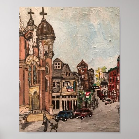 "Little Italy, Cleveland" Ohio Painting Poster (Vorne)