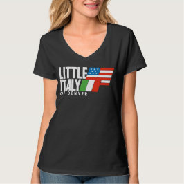 Little Italy Denver 80er Retro BLACK / Neck T-Shirt
