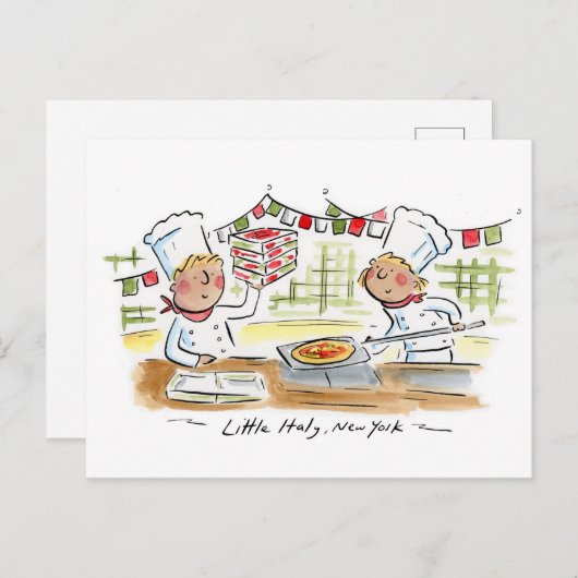 Little Italy, New York Postkarte (Vorne/Hinten)