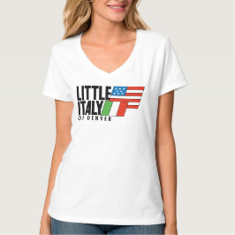 Little Italy of Denver 80er Retro WHITE / Neck T-Shirt