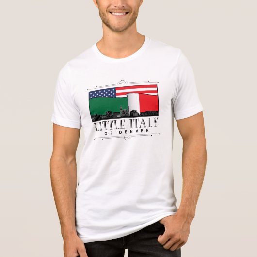 Little Italy of Denver Classic logo WHITE Tri-Blend Shirt (Vorderseite)