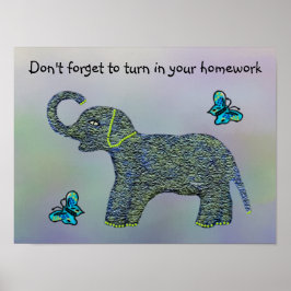 Little Jade Elephant Klassenzimmer Motivierend Pos Poster