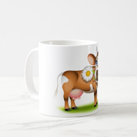 Little Jersey Kuh frisst Disy Kaffeetasse (Vorderseite Links)