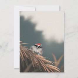 Little Jumping Spider on a Christmas Tree Cards Feiertagskarte