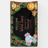 Little Jungle Animals Wild One Baby Shower Banner (Vertikal)