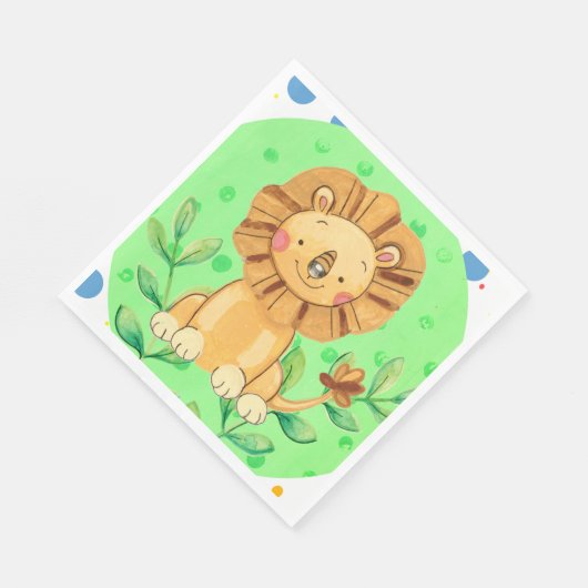 Little Jungle Lion Theme Napkins Serviette (Ecke)