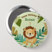 Little Jungle Prince Lion Birthday Button (Vorne & Hinten)
