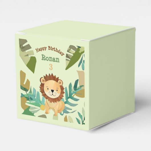 Little Jungle Prince Lion Birthday Geschenkschachtel (Vorderseite)