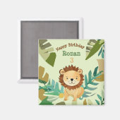 Little Jungle Prince Lion Birthday Magnet (Vorderseite/Rückseite)