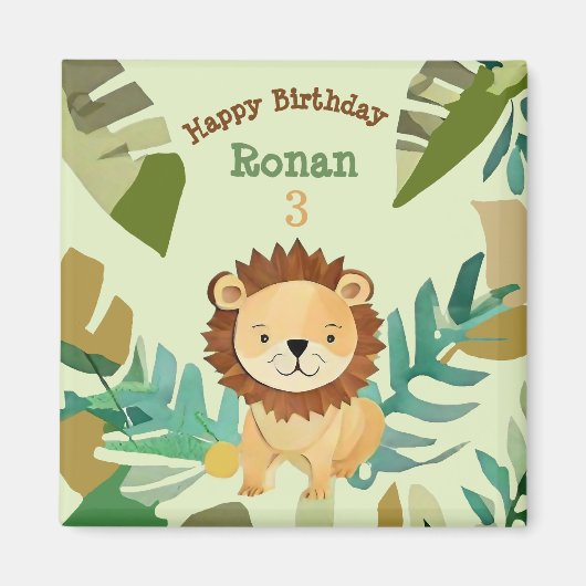 Little Jungle Prince Lion Birthday Magnet (Vorne)