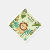Little Jungle Prince Lion Birthday Serviette (Ecke)