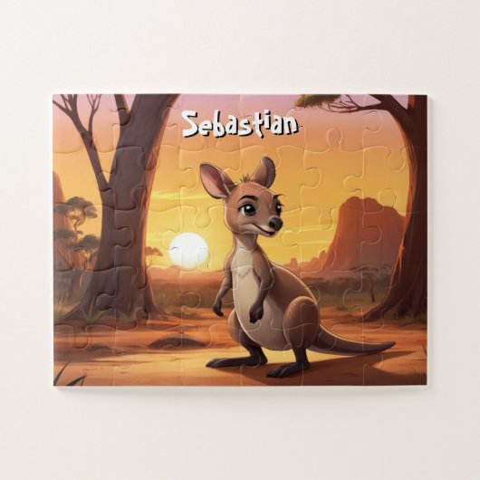 Little Kangaroo's Aussie Personalisiert Puzzle (Horizontal)