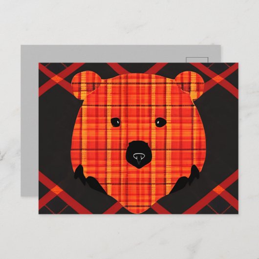 Little Kariert Story Book Bär Postkarte (Vorne/Hinten)