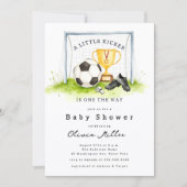 Little Kicker Soccer Baby Shower Invite Einladung (Vorderseite)