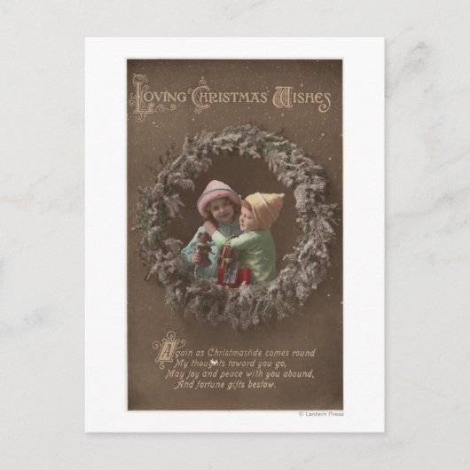 Little Kids Embracing Postkarte (Vorderseite)