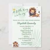 Little King Lion Baby Dusche Einladung (Vorderseite)