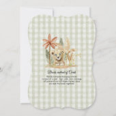 Little King Lion Zebra Giraffe Safari Baby Dusche Einladung (Rückseite)