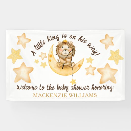 Little King Safari Lion Boy Baby Dusche Willkommen Banner (Horizontal)