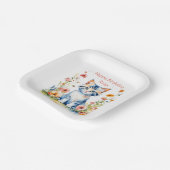 Little Kitten Girl's Birthday Party Personalisiert Pappteller (Gewinkelt)