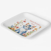 Little Kitten Girl's Birthday Party Personalisiert Pappteller (Gewinkelt)