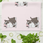 Little Kittens Küchentuch Pink (Gefaltet)