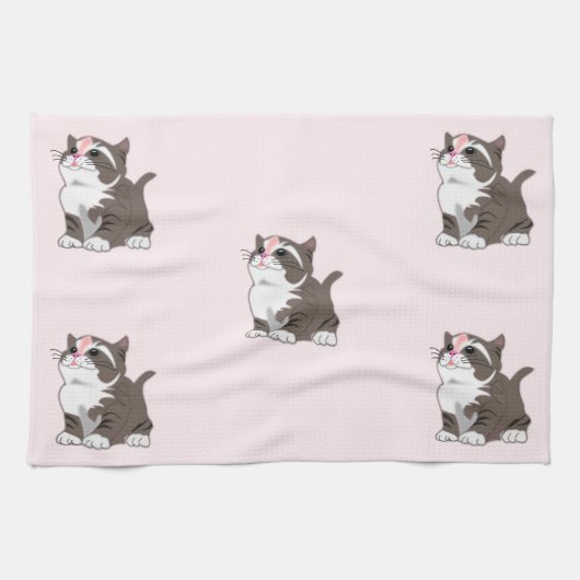 Little Kittens Küchentuch Pink (Horizontal)