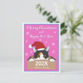 Little Kitty Christmas Postcard Postkarte (Stehend Vorderseite)