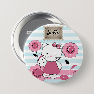 Little Kitty Large Tote Bag Button