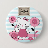 Little Kitty Large Tote Bag Button (Vorderseite)