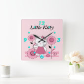 Little Kitty Quadratische Wanduhr (Zuhause)